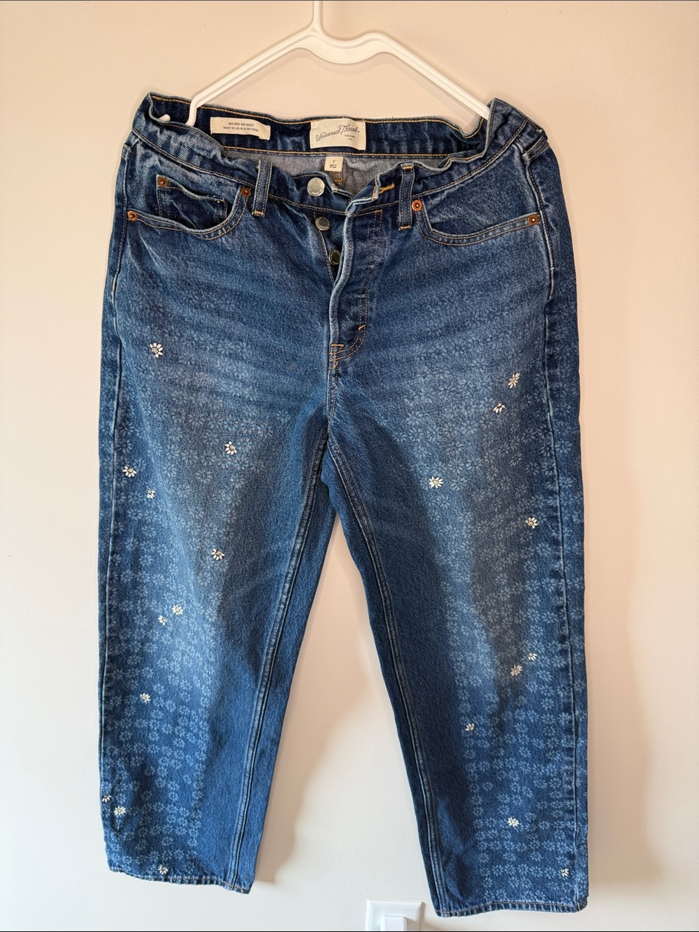 Universal Thread Dark Blue Denim Jeans with Copper Stitching